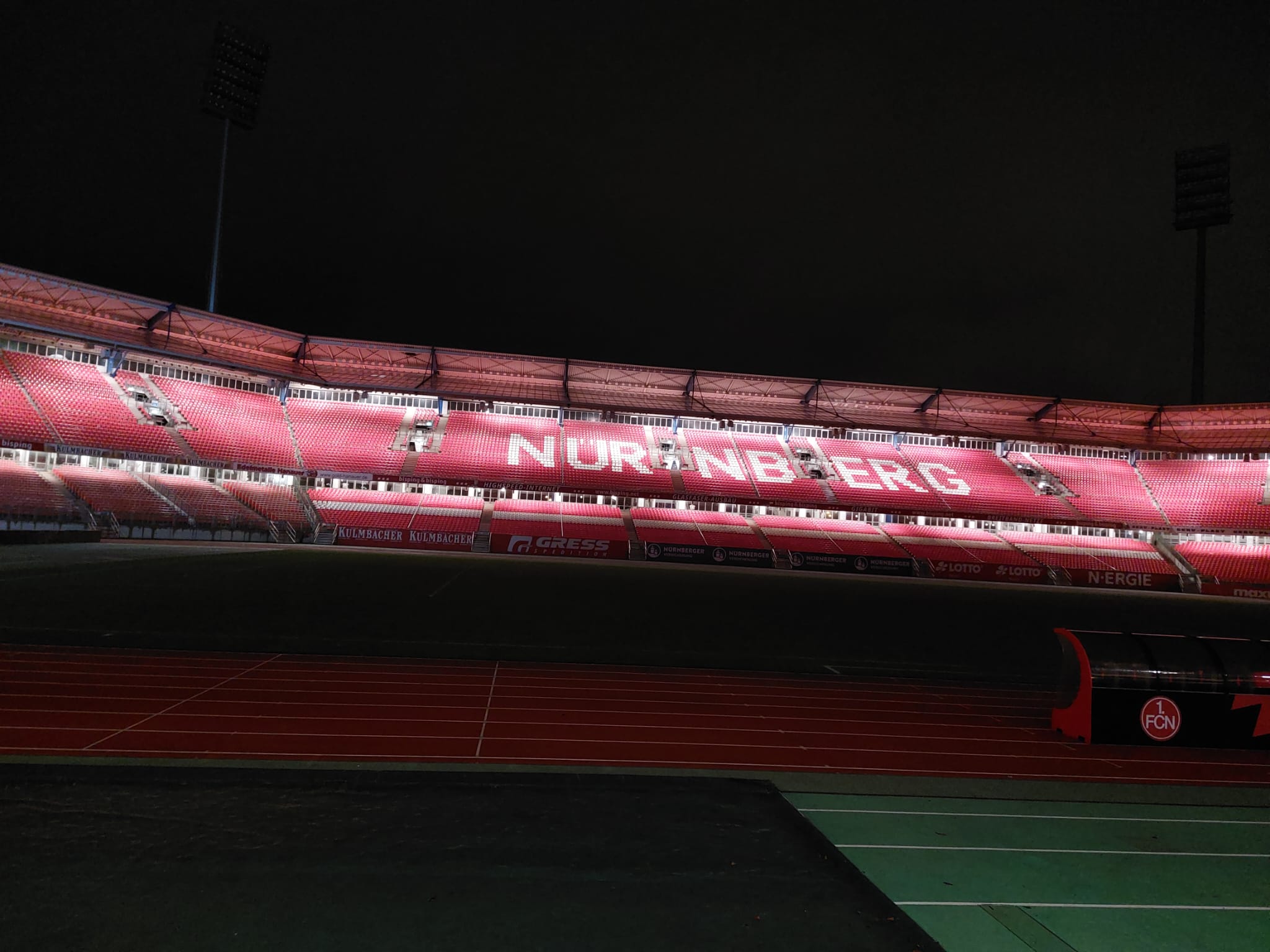 A soccer pitch for an international match